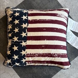 NWT - American Flag Decorative Throw Pillow - Red, White & Navy
